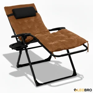 Крісло шезлонг LEOBRO Zero Gravity Premium Plus Brown Velvet (LB-ZGC-K3-BRN)-SL5