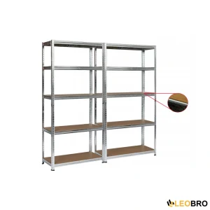 Набір із двох стелажів LEOBRO Premium 150 х 140 х 30 см, 150кг/полиця, 5 полиць (LB-R110Х2)