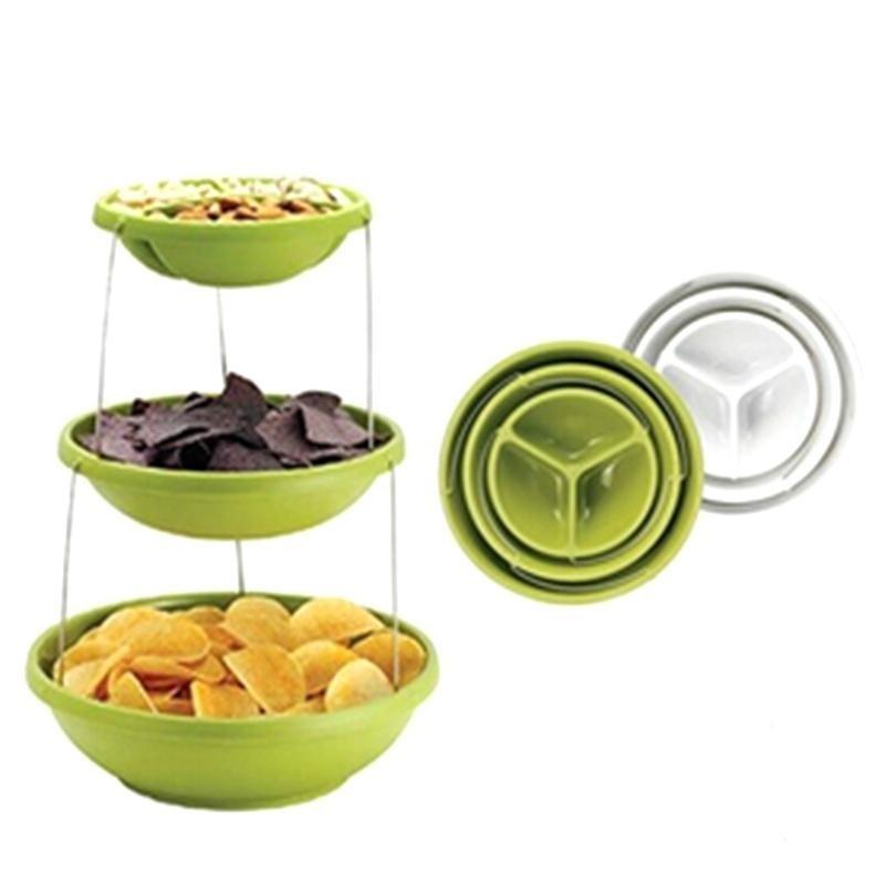 Миска трехуровневая для вечеринок Twist Fold 3 Tiered Bowl | миска для снеков PR4 - Зображення 5