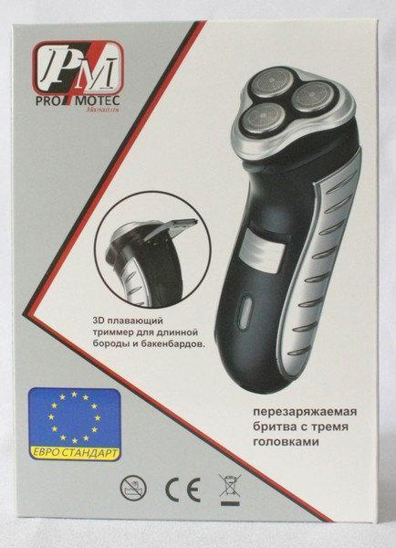 Аккумуляторная мужская бритва для бороды PROMOTEC PM-366 CG21 PR3 - Зображення 4