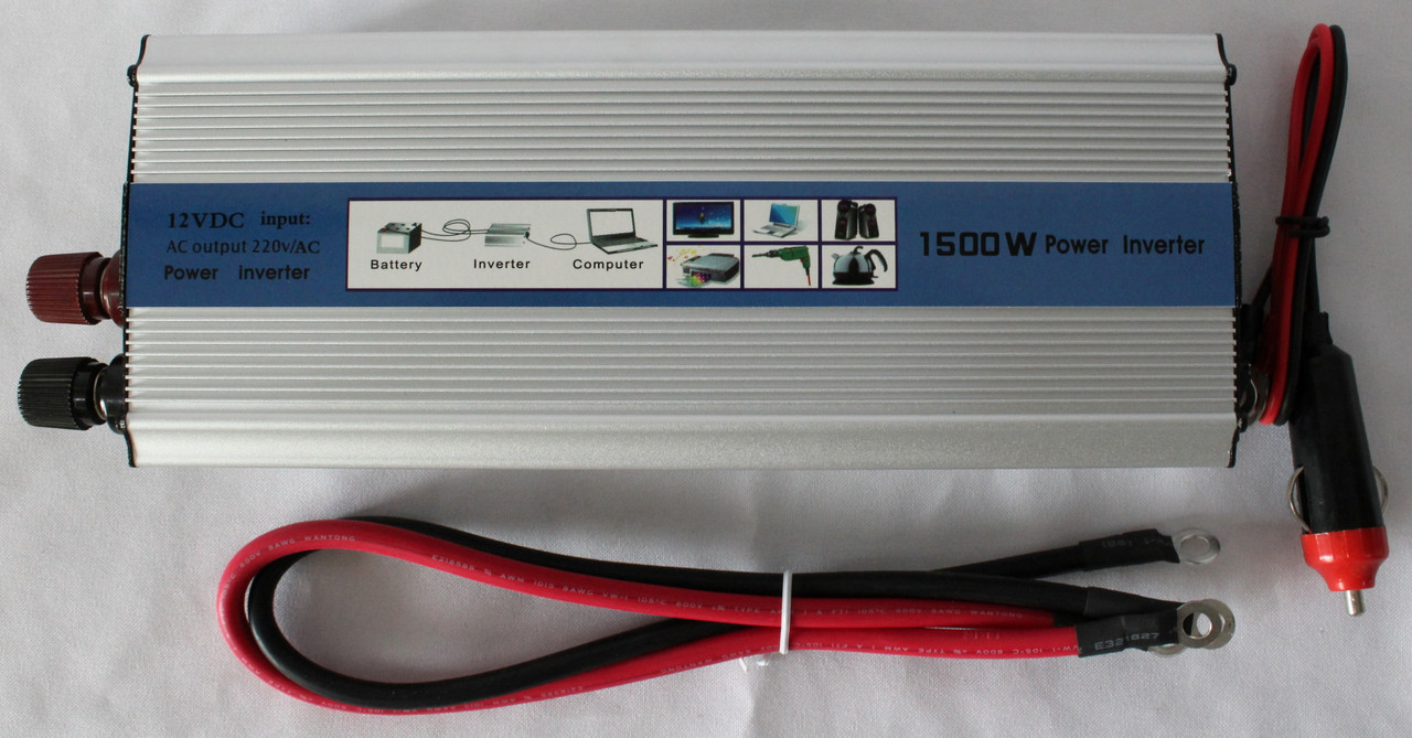 Преобразователь Авто Инвертор 12 V 220 V 1500 W am PR5 - Зображення 2