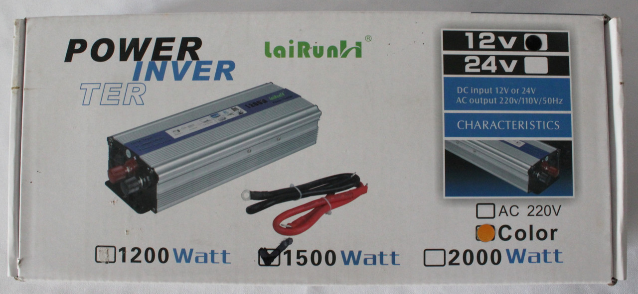 Преобразователь Авто Инвертор 12 V 220 V 1500 W am PR5 - Зображення 3