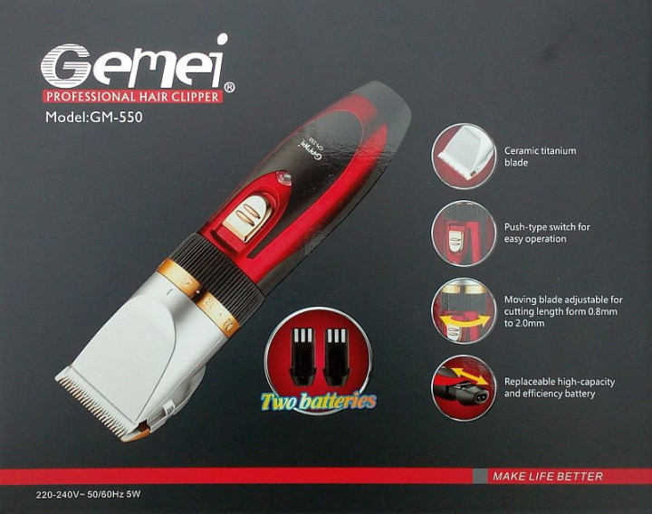 Машинка для стрижки волосся Gemei GM-550 - Зображення 4
