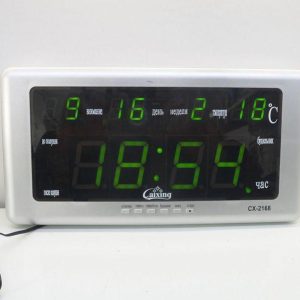 Настольные часы с календарем и будильником CX-2168 (красные/зеленые) CG10 PR4