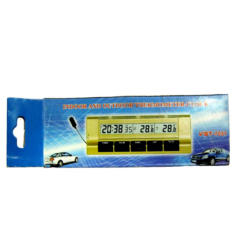 Автомобильные электронные часы с термометром VST-7037 CG10 PR1 - Зображення 3