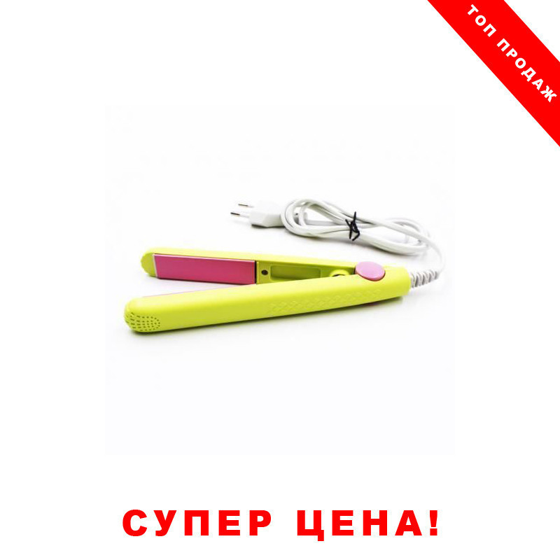 Дорожный мини утюжок для волос | ГОФРЕ | Укладка | Плойка GV-118 Салатовый CG24 PR1 - Зображення 2