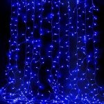 Гірлянда штора Водоспад на вікно Синій колір свічення, 3х2м 240 LED з конектором