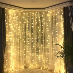 Гірлянда штора на вікно 212 LED 3х2м Теплий білий колір свічення, з конектором
