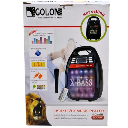 Портативная колонка Golon RX-820 Акустическая система Bluetooth + радио + микрофон + пульт + светомузыка - Зображення 4