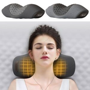 Бездротова портативна масажна подушка Spine Pillow USB для шийного відділу хребта з УФ прогріванням · Вібромасажер для шиї · 3 режими масажу