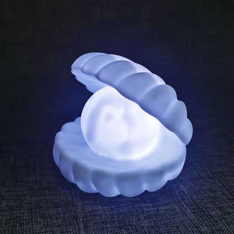 Нічник Мушля з перлиною Perl Light · LED світильник настільний бездротовий з USB зарядкою - Зображення 3