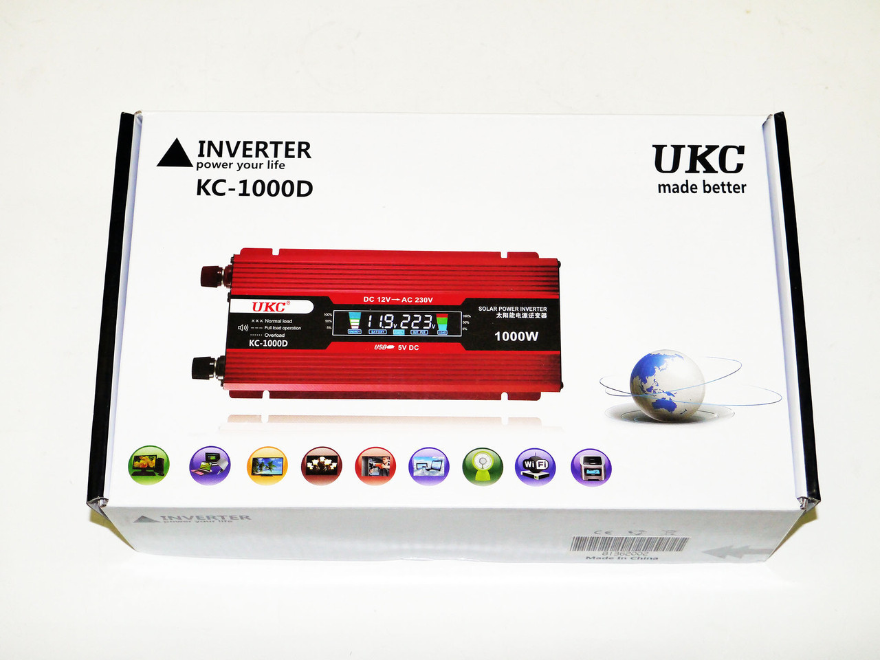 Перетворювач 12V-220V 1000W Інвертор напруги з LCD дисплеєм - Зображення 5