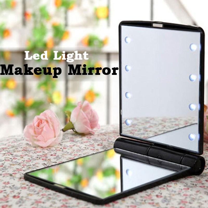 Зеркало мини карманное дорожное с Led подсветкой - Зображення 2