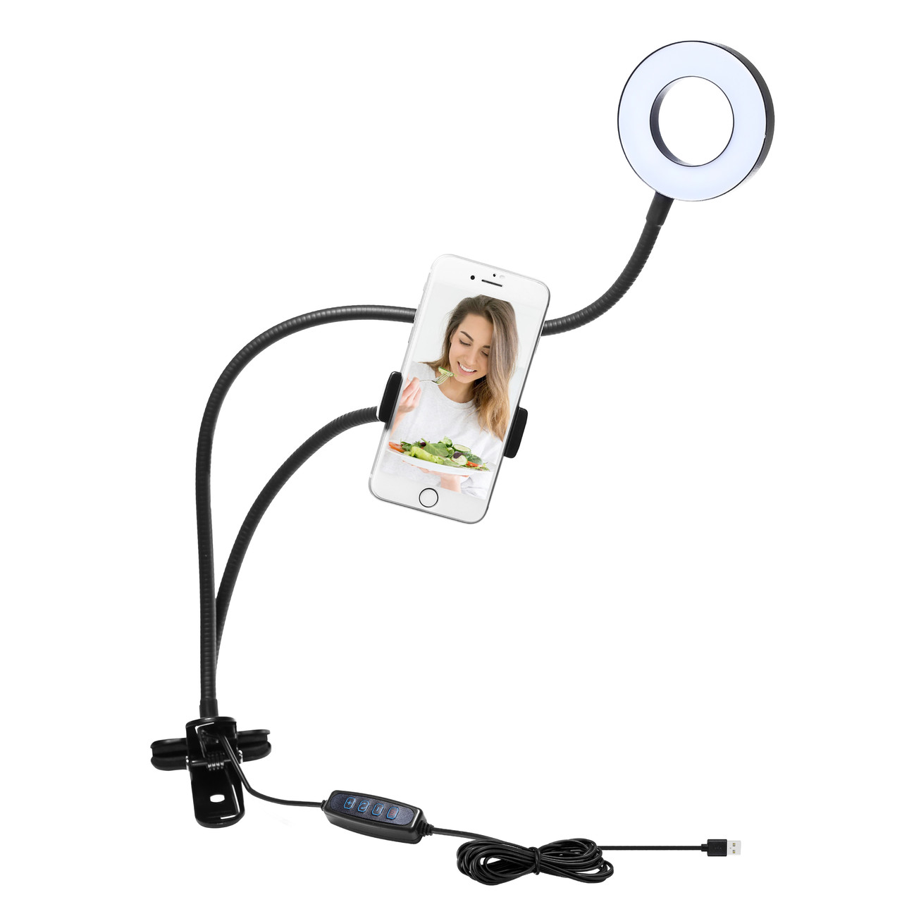 Кольцевая LED лампа с держателем для смартфона | Селфи кольцо набор блогера 2 в 1 - Зображення 5