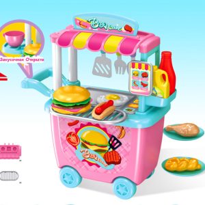 Игровой набор повар в Закусочной Фастфуд для детей в контейнере-тележке на колесиках Happy Chef