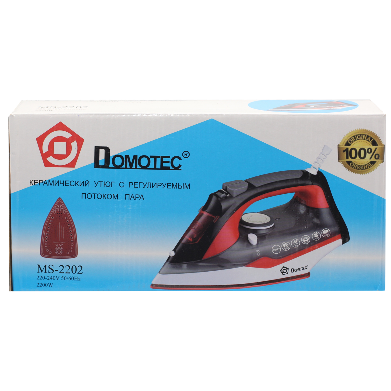 Праска Domotec MS 2202 з керамічною підошвою, 2200W - Зображення 3