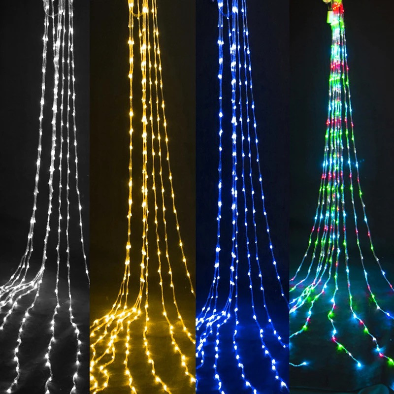 Гірлянда штора на вікно 212 LED 3х2м Синій колір свічення, з конектором - Зображення 3