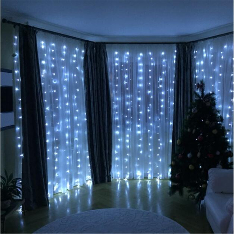 Гірлянда штора на вікно 212 LED 3х2м Синій колір свічення, з конектором - Зображення 2
