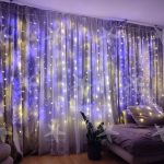 Комплект гірлянд "Україна" 2 в 1 Гірлянда штора на вікно 212 LED 3х2м Синій жовтий колір, 2 шт в наборі