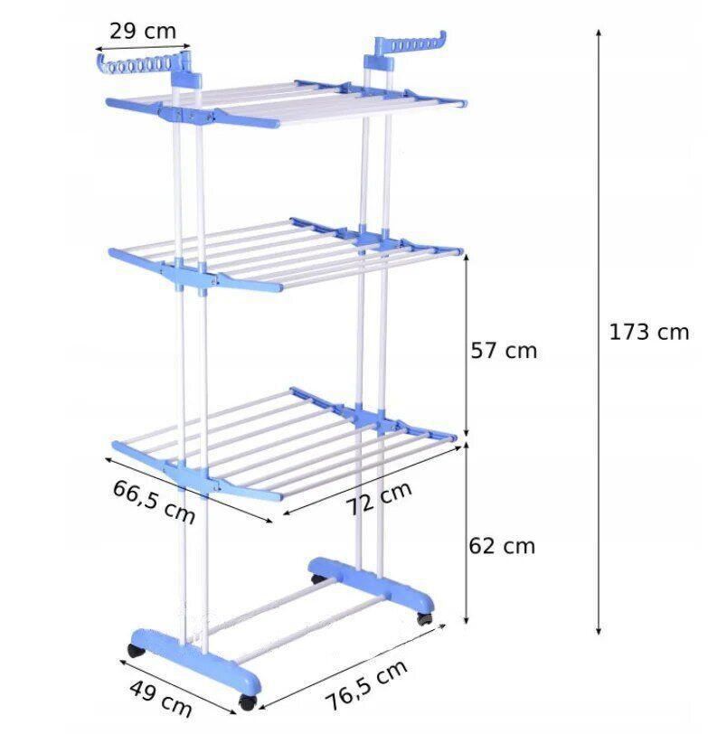 Сушарка складна для білизни GARMENT RACK Вертикальна пересувна стійка-сушарка для сушіння речей та білизни, на коліщатках - Зображення 4