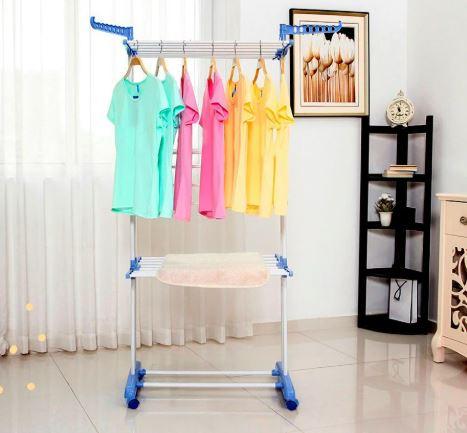 Сушарка складна для білизни GARMENT RACK Вертикальна пересувна стійка-сушарка для сушіння речей та білизни, на коліщатках - Зображення 5
