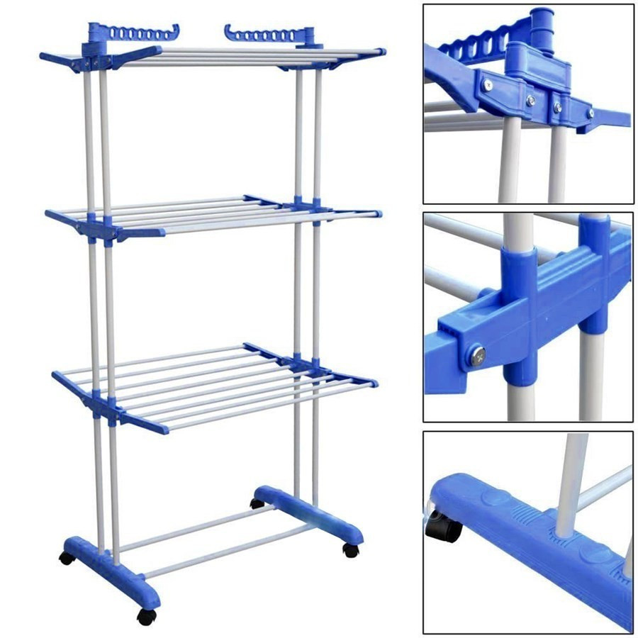 Сушарка складна для білизни GARMENT RACK Вертикальна пересувна стійка-сушарка для сушіння речей та білизни, на коліщатках - Зображення 2