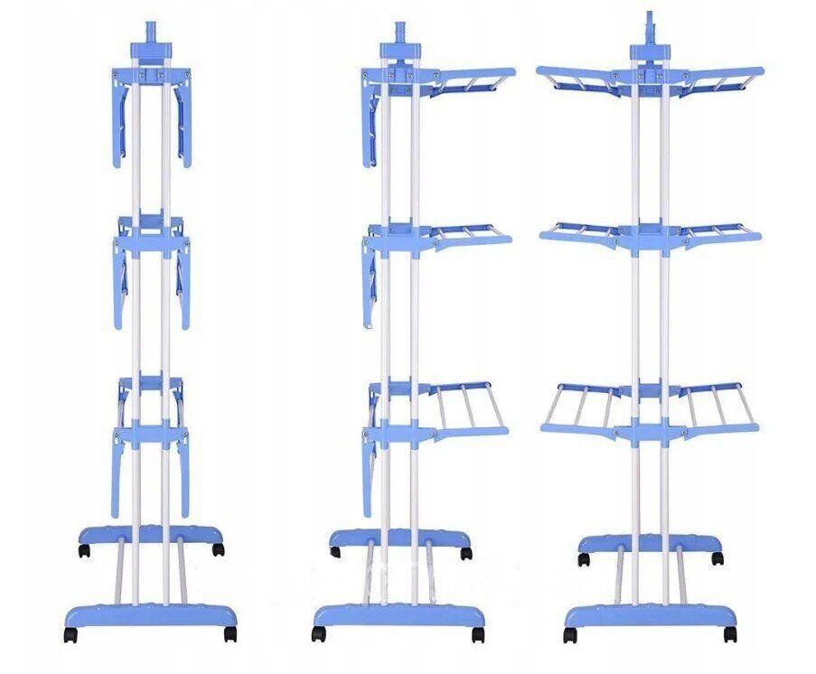 Сушарка складна для білизни GARMENT RACK Вертикальна пересувна стійка-сушарка для сушіння речей та білизни, на коліщатках - Зображення 3
