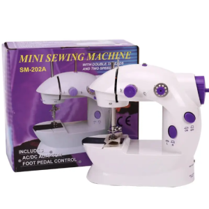 Швейна міні машинка Mini Sewing Machine SM-202A 4 в 1 портативна домашня машинка для шиття від мережі / батарей / педалі