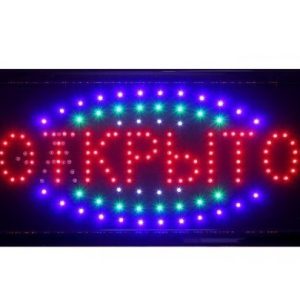 LED Светодиодная вывеска табло открыто 48X25