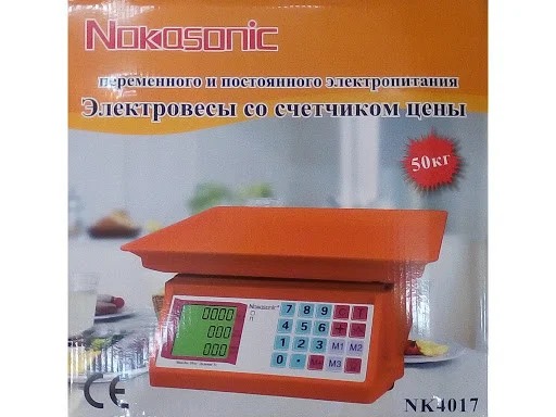 Торгові електричні ваги Nokasonic NK 4017 mini 50кг ваги для торгівлі з дисплеєм і лічильником ціни - Зображення 4