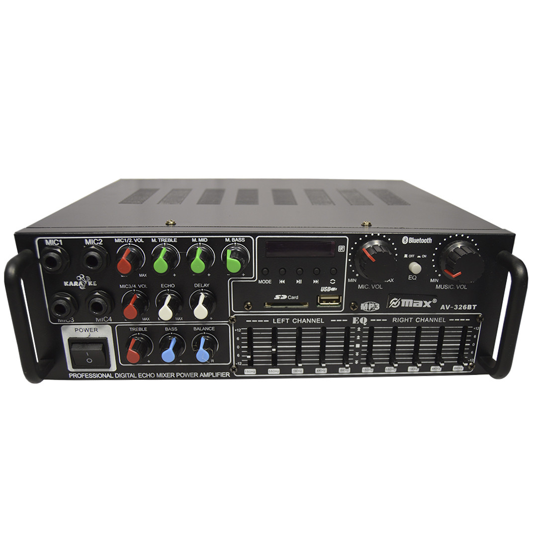 Усилитель мощности звука UKC / MAX AV-326BT Bluetooth + Караоке - Зображення 2