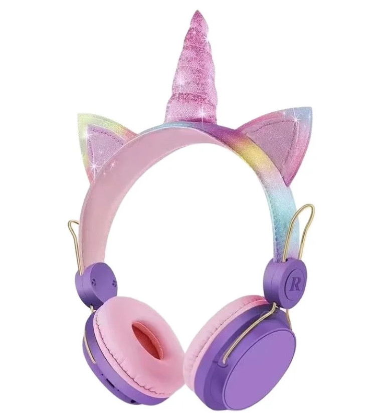 Дитячі бездротові навушники Єдиноріг Unicorn Wireless headSet AH-808 ∙ Bluetooth 5.0 ∙ USB ∙ HD звук ∙ Складні ∙ Регульований розмір