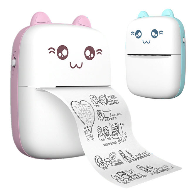 Портативний дитячий Bluetooth принтер Mini printer бездротовий з термодруком без чорнил ∙ Android / IOS ∙ USB зарядка