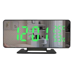 Зеркальные LED часы VST-888Y ∙ Настольные часы ∙ Будильник ∙ Термометр ∙ Влажность ∙ Зеленые цифры
