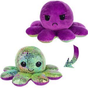 М'яка іграшка Восьминіжка – перевертень ∙ Двосторонній восьминіг веселий / сумний 2 в 1 ∙ 20 x 20 x 10 см