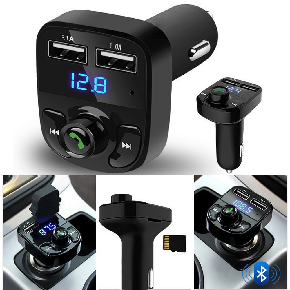 FM модулятор трансмітер в авто Car X8 MP3 ∙ 2 USB роз'єми ∙ micro SD ∙ Bluetooth - Зображення 2