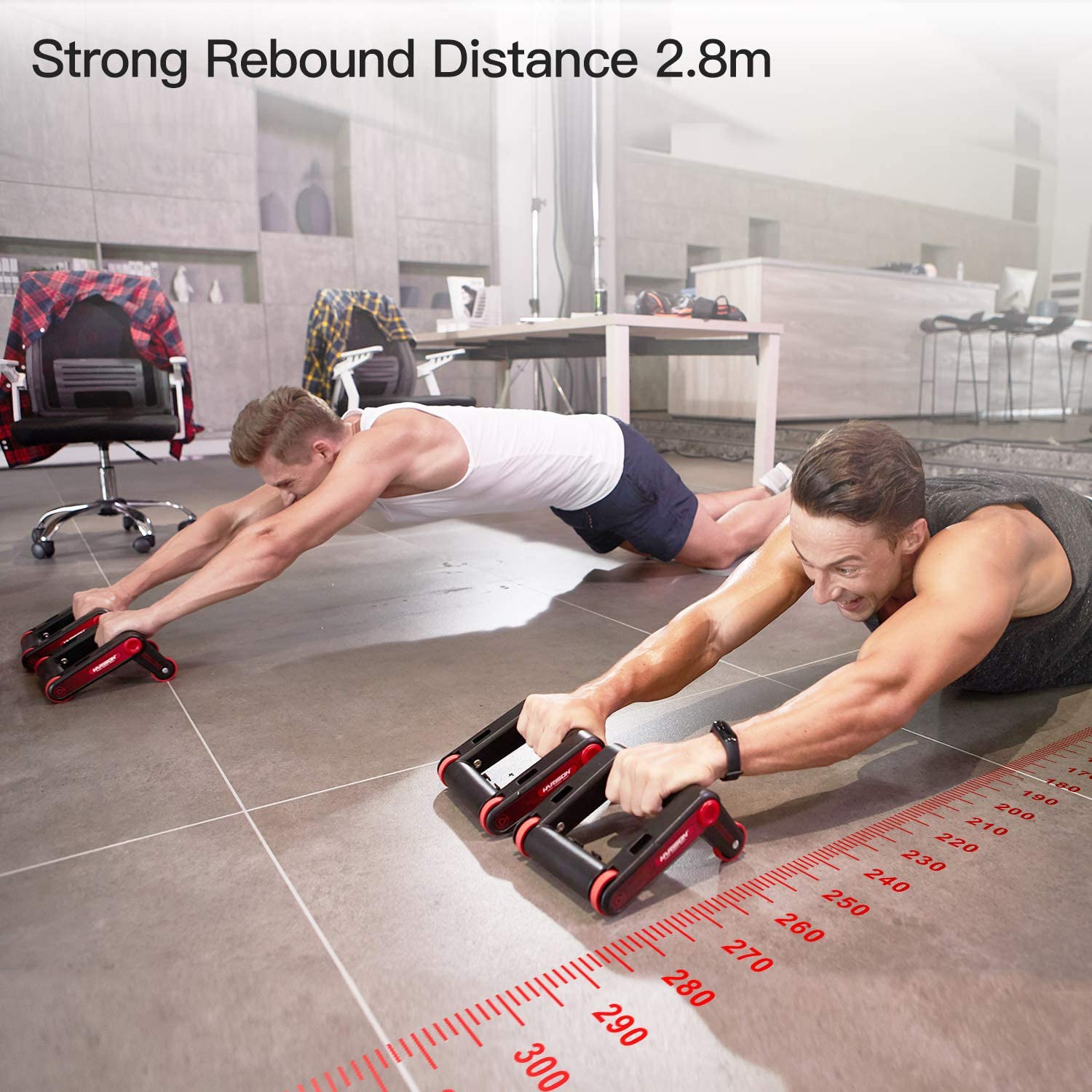 Ролери для фітнесу та спорту Lutino Wheel rollers push up Bars Workout ∙ Упори – ролики для віджимань, зміцнення преса та всього тіла - Зображення 3