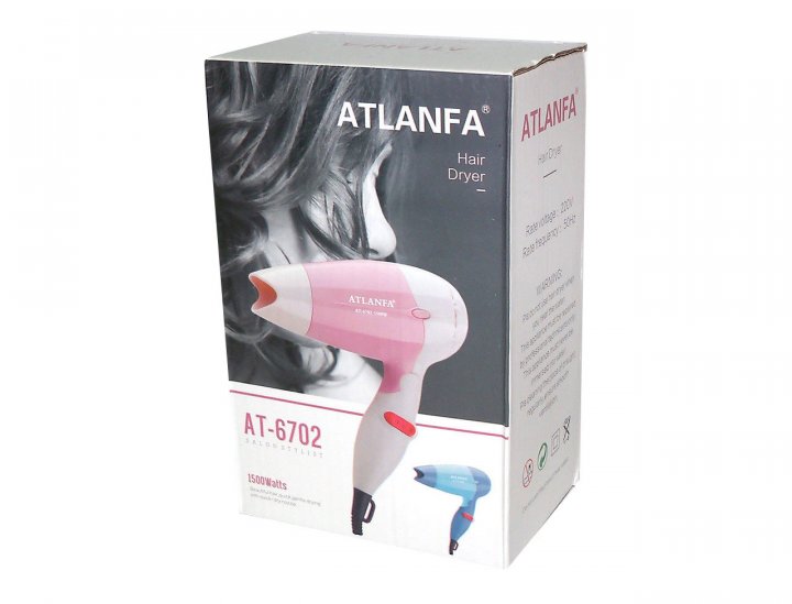 Фен дорожный складной для сушки и укладки волос Hair Dryer Atlanfa AT-6702, 1500 Вт - Зображення 2