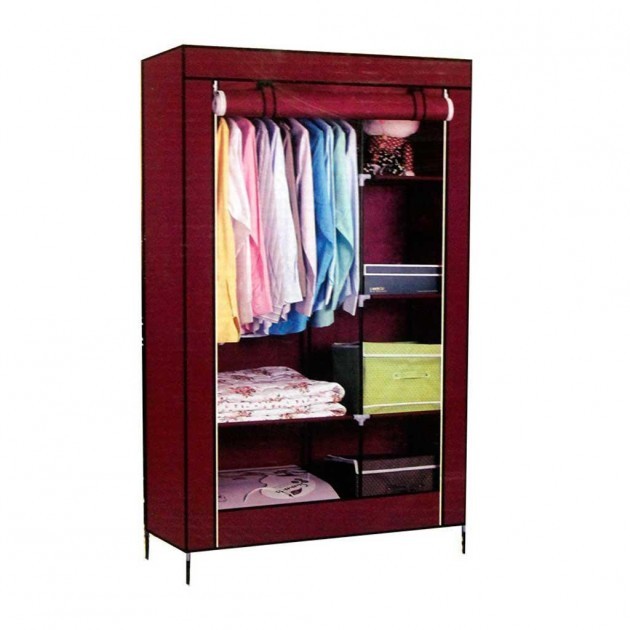 Тканинна шафа для речей Storage Wardrobe 88105 складаний гардероб 2 секції, 105 х 45 х 170 см - Зображення 5