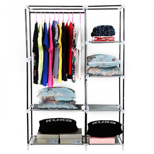 Тканинна шафа для речей Storage Wardrobe 88105 складаний гардероб 2 секції, 105 х 45 х 170 см - Зображення 3