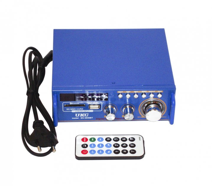 Підсилювач потужності звуку UKC SN-3636BT Blue з Bluetooth та радіо - Зображення 5