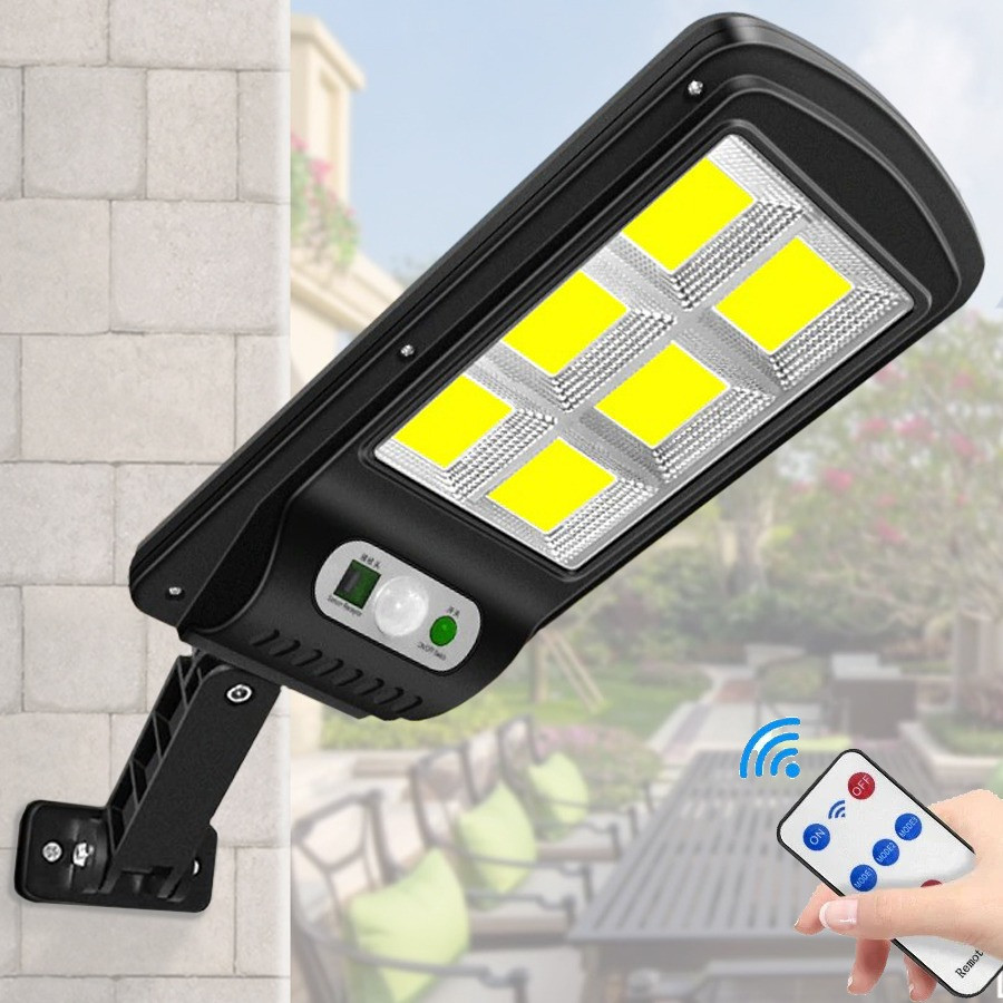 Вуличний ліхтар із сонячною панеллю LED Solar Street Light BL BK 120-6COB ∙ Акумуляторний світильник з датчиком руху та пультом 2200mA на сонячній батареї - Зображення 2