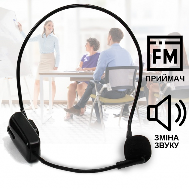 Петличный микрофон WIRELESS FM RADIO E020 ∙ Наголовная петличка для смартфонов, камеры, компьютера ∙ 3,5 mm jack ∙ AUX ∙ Чистый звук - Зображення 2
