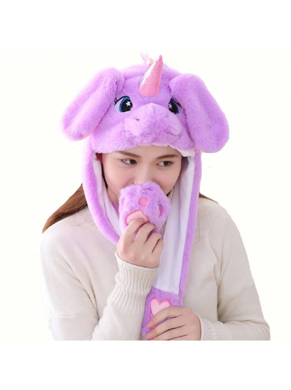 Шапка – кигуруми Единорог с двигающимися ушками Kigurumi - Зображення 4