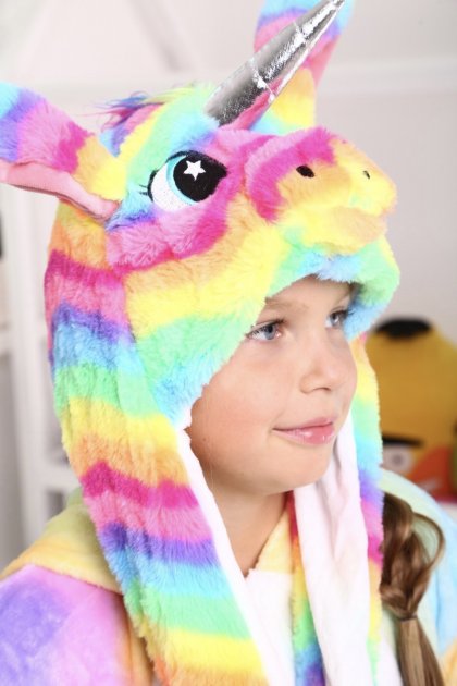 Шапка – кигуруми Единорог с двигающимися ушками Kigurumi - Зображення 3