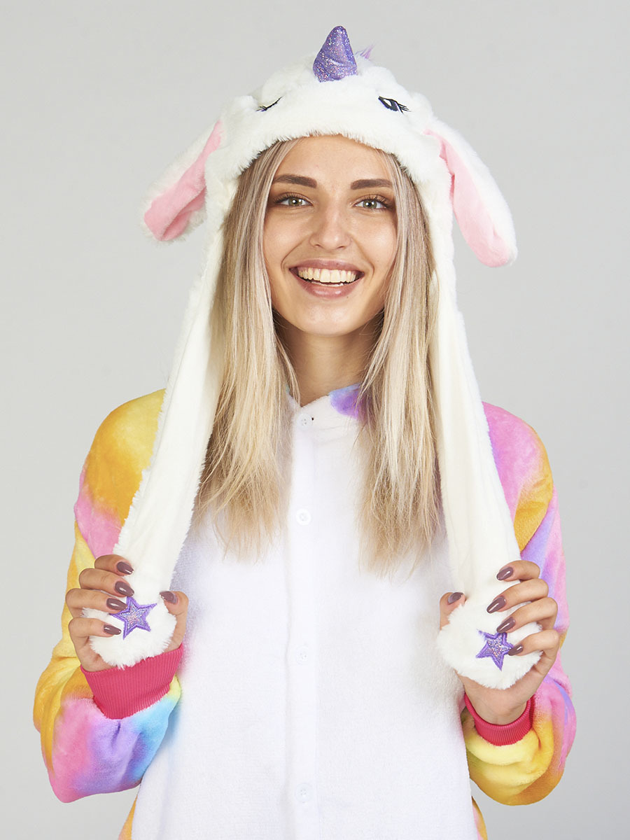 Шапка – кигуруми Единорог с двигающимися ушками Kigurumi