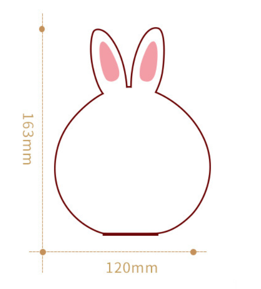 Дитячий світильник – нічник Зайчик LED Rabbit Soft Touch силіконовий із вбудованим акумулятором ∙ 7 режимів свічіння - Зображення 4