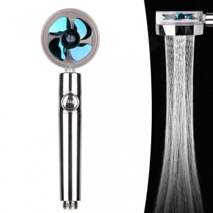 Водозберігаюча лійка – насадка для душу з пропелером TURBOCHARGED SHOWER HEAD ∙ Унікальний малюнок води ∙ Функція Стоп ∙ Обертання на 360°