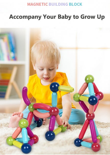 Дитячий магнітний конструктор Magnetic sticks Hl-2122 ∙ 36 деталей - Зображення 3