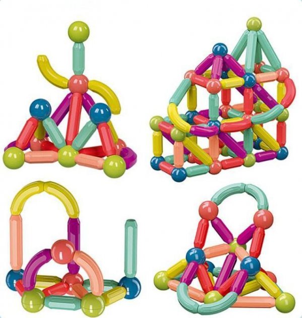 Детский магнитный конструктор Magnetic sticks Hl-2125 ∙ 64 деталей - Зображення 3
